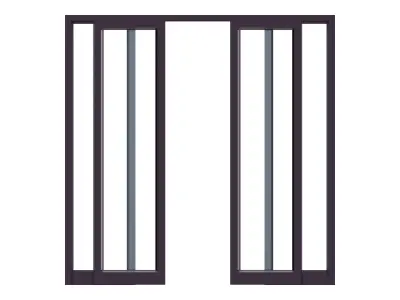 Aluminium Double Sliding Doors 3D model