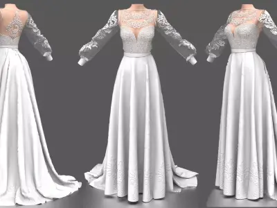 WEDDING DRESS 3D model