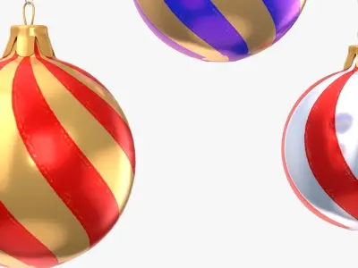 Christmas ornaments  Low-poly 3D model