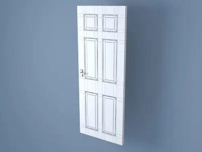 Wooden Door Low-poly 3D model