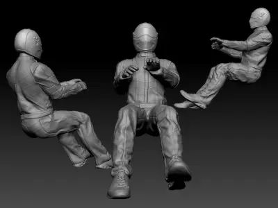 Stig 3D model FOR PRINT SITTING  car pilot 3D print model 3D print model