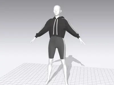 Adidas Women Sportwear Low-poly 3D model