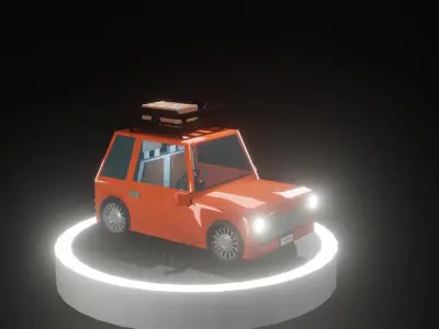 lowpoly car  Low-poly 3D model