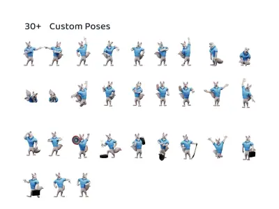 Cartoon Mascot Dog Rigged 3D model 3D model