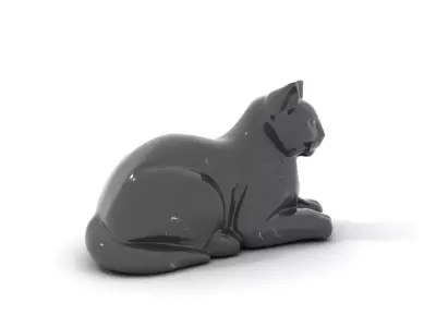 Elegant Black Cat model pack Low-poly 3D model