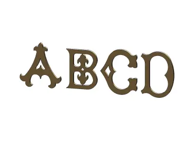 Vintage Monogram Font Letters Alphabet  3D print model