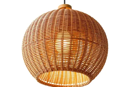 Wicker Pendant Light model pack for interior decoration Low-poly 3D model