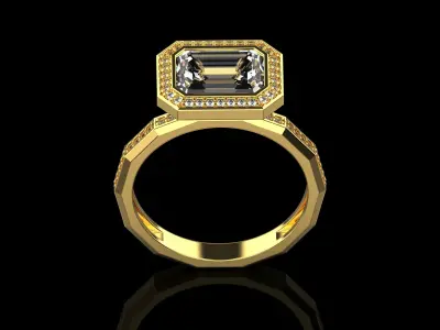 Emerald Ring N135 3D print model