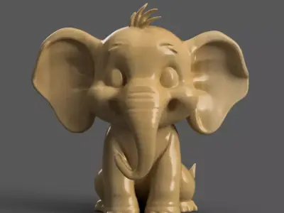 Cute Baby Elephant Decor Perfect for Desk - Table 3D print model