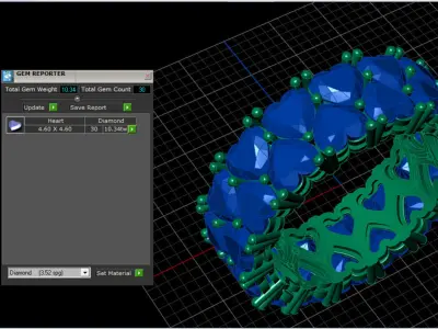 luxury heart tennis eternity ring  3D print model
