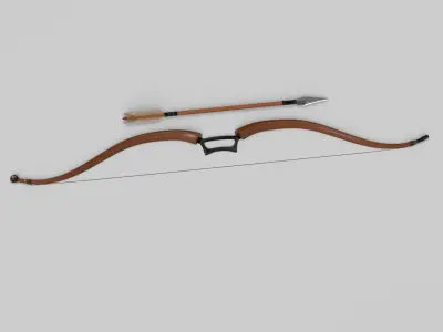 Bow and Arrow Low-poly 3D model