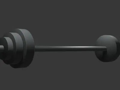 Iron barbell Low-poly 3D model