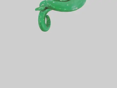 Emerald Tree Boa statue model Low-poly 3D model