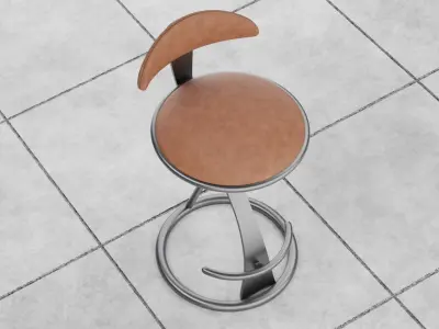 Luxury Leather Bar Stool  3D model