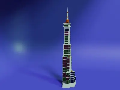 skyscraper shanghai tower Low-poly 3D model