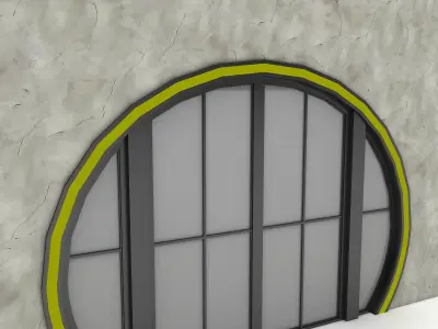 round cafe door 3D model Low-poly 3D model