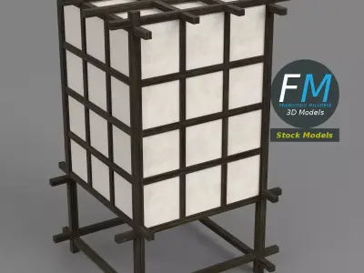 Shoji lamp 1 3D model