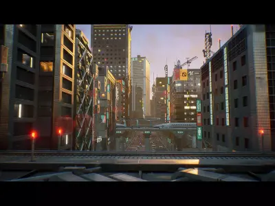 Urban City Kitbash Set - UE4 Low-poly 3D model