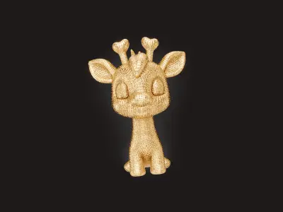 Cute Knitted Giraffe Decoration and jewelry 3D print model