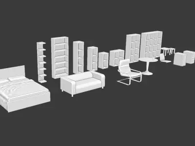 Scandinavian Style Furniture 3D model