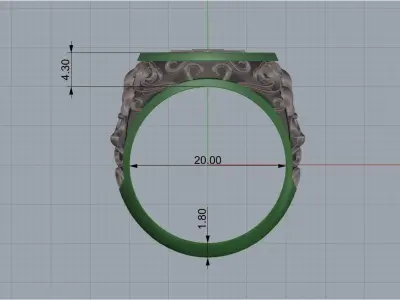 ring Masonic stock with diamonds 3D print model