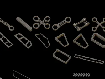 200 Detail Hard Surface Kitbash vol4 3D model