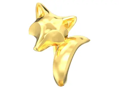 Stylish decorative fox ring 3D print model