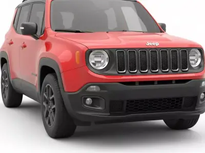 Jeep Renegade 2015 Compact Urban Off Road SUV Low-poly 3D model