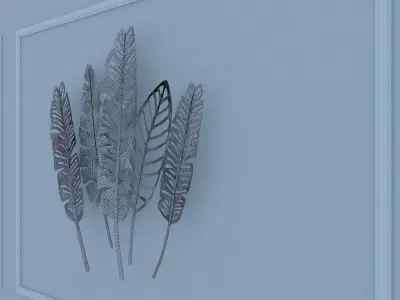 Decorative Metal plants with gold stainless  m14 3D model