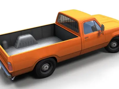 Dodge D100 1977 Low-poly 3D model
