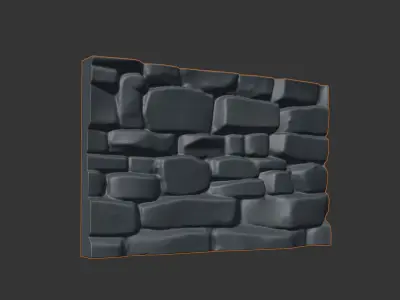 Jagged Gneiss Rock Wall Geometry 3D model