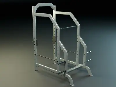 Squat Rack PBR Low-poly 3D model