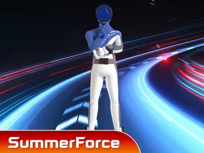 Boon Blue - Boonboomger Low-poly 3D model