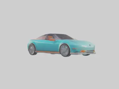Retro Futuristic Electric Car model Low-poly 3D model