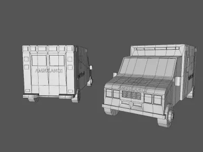 Low Poly Ambulances ambulance Low-poly 3D model