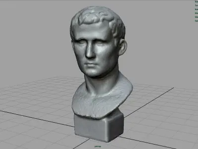 BUST of roman emperor person Low-poly 3D model