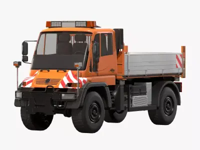 MB Unimog U500 Dump Truck Low-poly 3D model