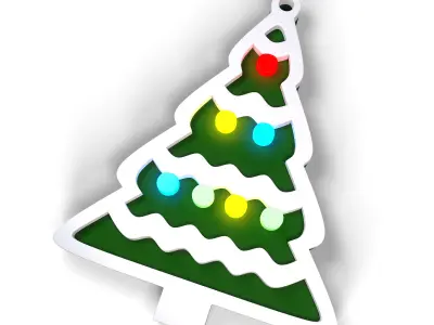 toy and a keychain in the form of a Christmas tree 3D print model