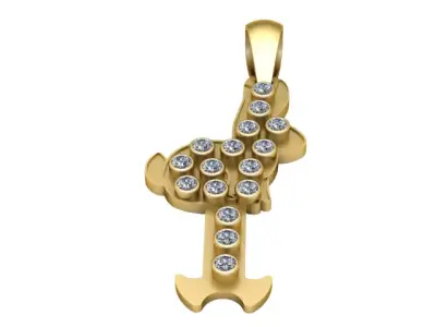 CROSS DIAMOND PENDANT 3D PRITABLE MODEL  3D print model