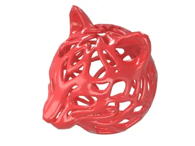 Abstract Cat Head Shape Decoration v1 003 Low-poly 3D model
