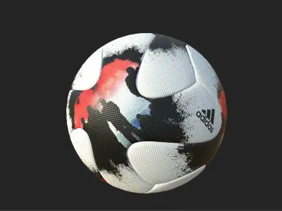 Euro qualifier 2018 official match ball PBR Low-poly 3D model