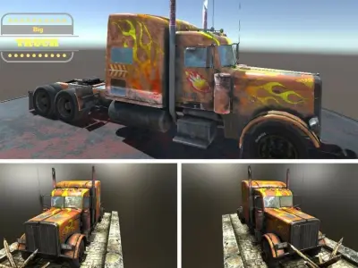 Big Truck Low-poly 3D model