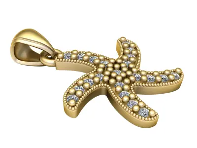 STAR SHAPE PENDANT 3D PRINTABLE MODEL  3D print model