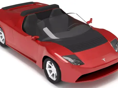 Tesla Roadster Low-poly 3D model buy