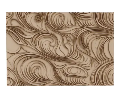 decor set wall panel wall relief mural CNC 58 3D model