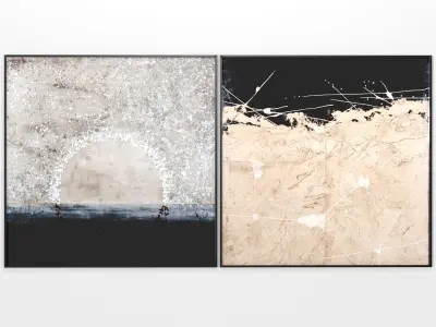 Art Frams 69- Rayas Ocre And Sol Blanco 3D model