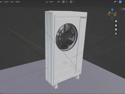 external body heat pump unit with one fan ready for render 3D model