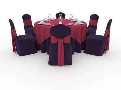 Banquet Table and Chair 50 3D model