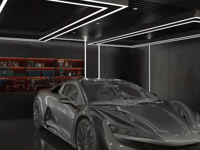 Car studio interior 3D model
