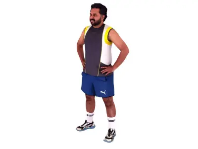 Scanned Sports Player in Standing position 3D model